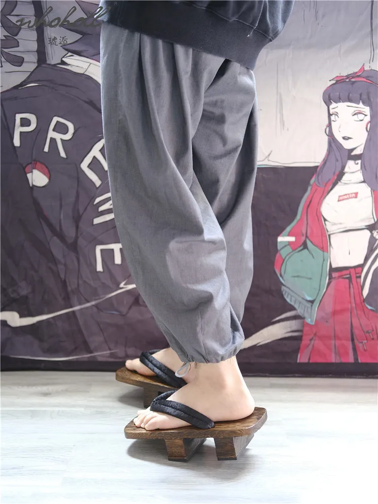 Japanese Geta Wooden Clogs Sandals Cosplay Shoes Flip Flops for Men Women