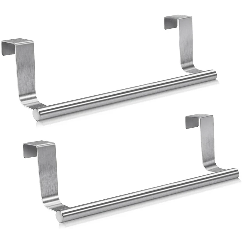 Stainless Steel Over Door Towel Rack Bar Holders for Universal Fit on Cabinet Cupboard Doors Pack of 2 | Обустройство дома