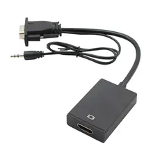Vga To Hdmi Converter VGA Male to HDMI Female Converter Adapter Cable With Audio Output 1080P VGA HDMI Adapter for PC laptop hdmi male to vga rgb female audio converter hdmi to vga video converter adapter hdmi digital cable 1080p hdtv monitor for pc