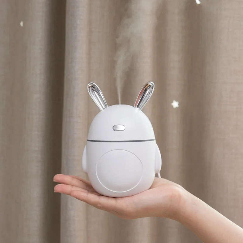 320 мл USB белый милый кролик холодный туман увлажнитель ароматерапия диффузор с изменением цвета Ночной светильник для дома и офиса спа Йога