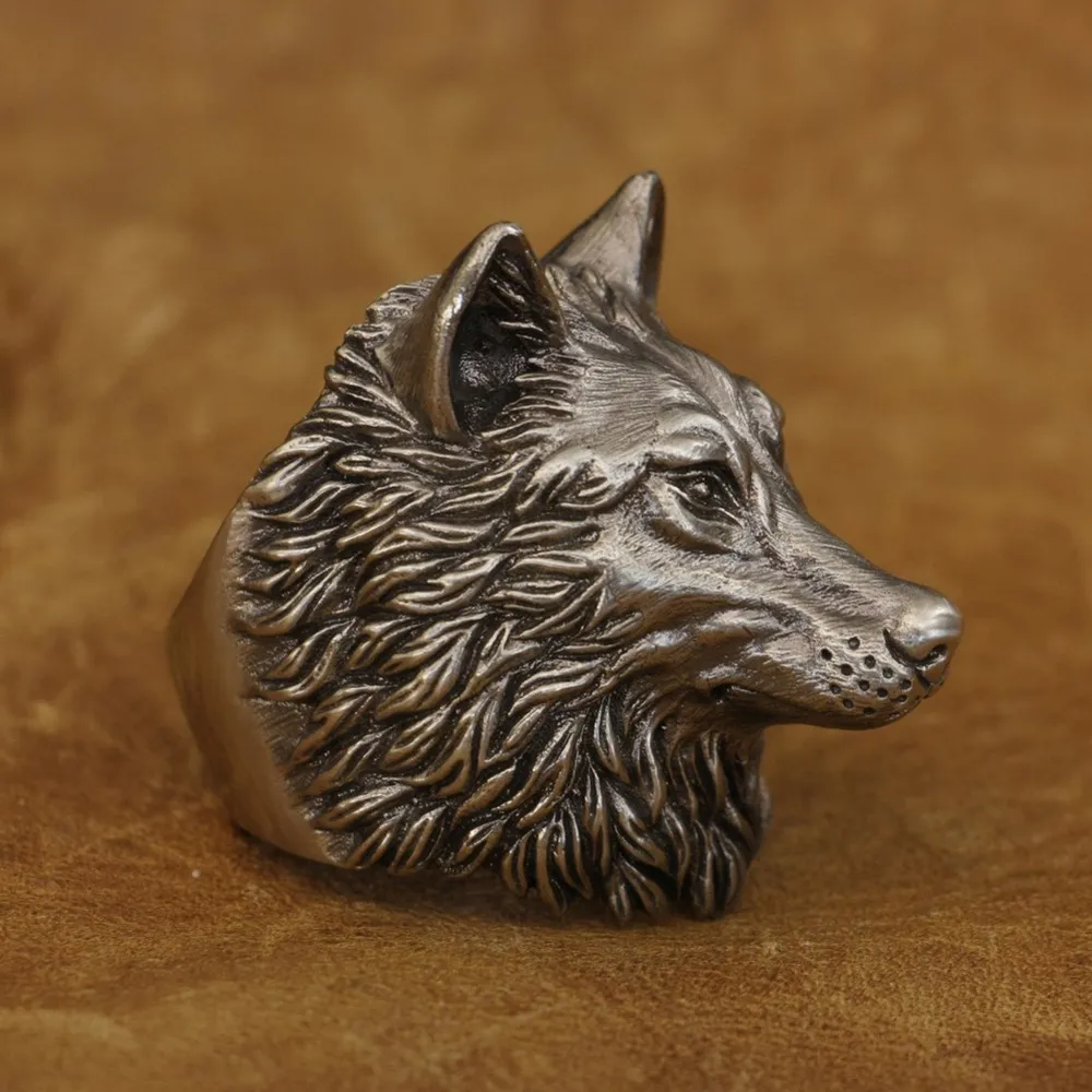 LINSION Cupronickel Huge Details Wolf Ring Mens Biker Rock Punk Jewelry CP90 US Size 7~15 3