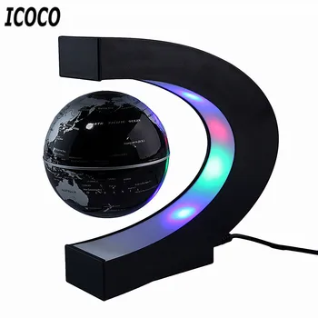 

C Shape LED World Map Floating Globe Magnetic Levitation Light Antigravity Magnetive Ball Light Xmas Birthday Home Decoration