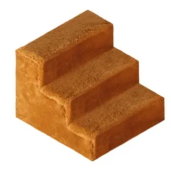 

Dog Stairs Pet 3 Steps Stairs Brown Cat Toy Ramp Ladder Anti-Slip Removable Pet Bed Stairs Pet Supplies