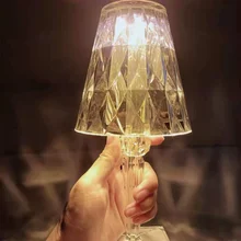 Lampe acrylique Rechargeable pour chambre à coucher, salon, Table d'étude en cristal, Art, chevet, éclairage d'intérieur