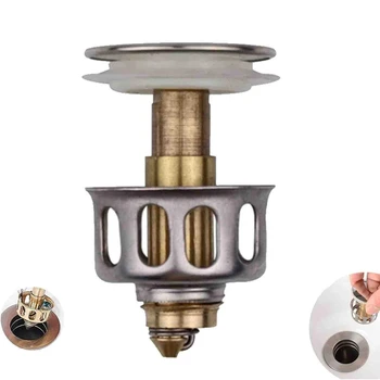 

Universal Wash Basin Bounce Drain Plug Pop-up Bathroom Sink Draining Filter Basket for Home Kitchen Basin Strainer