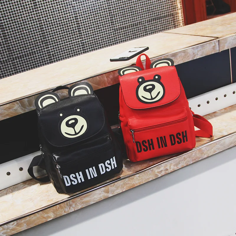 

Children Backpack 18 Autumn And Winter New Style Bear Modeling Women's Printed Letter Backpack Lightweight Parent And Child Trav