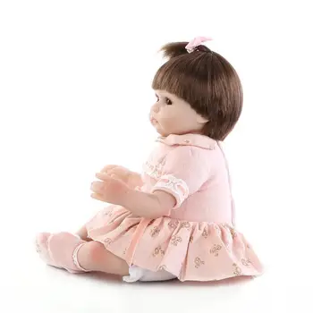 

Cute Soft Lifelike Toddler Toys Cotton + Silicone Doll Reborn Wedding And Birth Gifts About 43cm