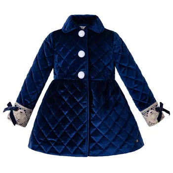 

Pettigirl Wholesale Newest Christmas Royal Blue Winter Girls Coats With Single Breasted Baby Girl Clothing G-DMOC208-A406