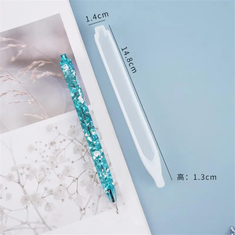 Ballpoint Pen Transparent Silicone Mould Dried Flower Resin Decorative Craft DIY Ballpoint Pen Mold Crystal Epoxy Resin Mold