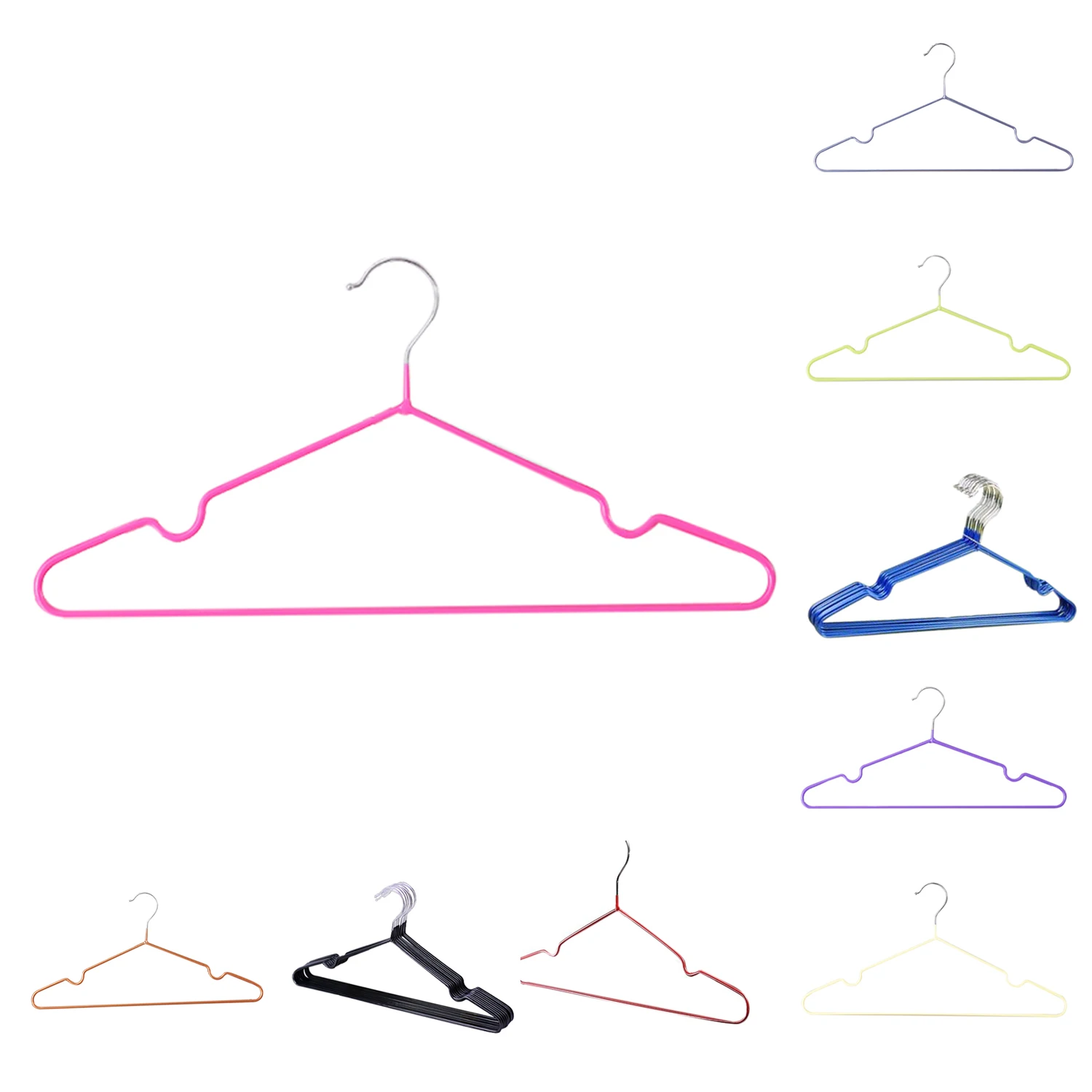 10 Pcs/Lot Children Adult Non-Slip Metal Shirt Trouser Hook Hangers Coat Hanger Clothes Accessories Rack (Black) | Дом и сад