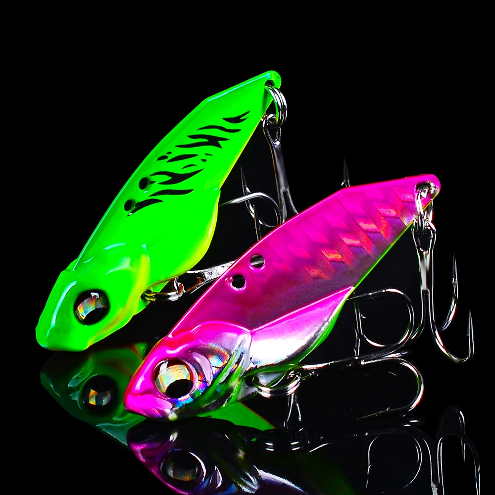 

2019 New Sunlure VIB 6pc 3D Eyes Floating 5g-7g-10g-15g Spoon Painting Fishing Lure Hard Bait Fishing Tackle Treble Hook