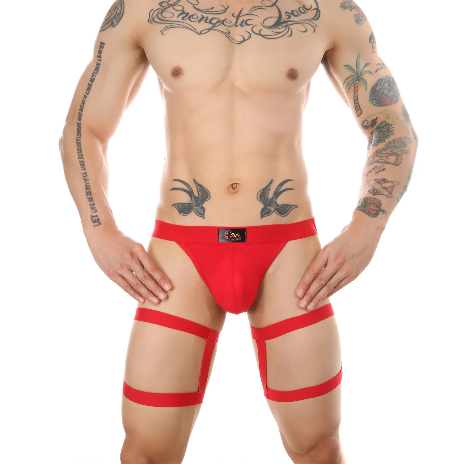 Men Jockstrap Panties Sexy Thongs G String Penis Pouch Underwear Harness T-Back Leg Bondage Men Lingerie Briefs