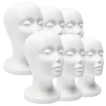 

1 PC Female Styrofoam Foam Mannequin Manikin Head Model Hat Glasses Display Foam Mannequin Head Model Hat Wig Display Stand Rack