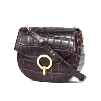 

Bags For Women 2019 Luxury Designer Handbag Women Crocodile print Leather Saddle Bag Ladies Shoulder Crossbody Bag Purse