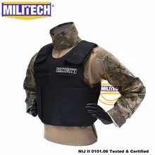 Militech черный NIJ II Lvl 2 жилет безопасности Twaron арамидный пуленепробиваемый открытый пуленепробиваемый жилет бронежилет