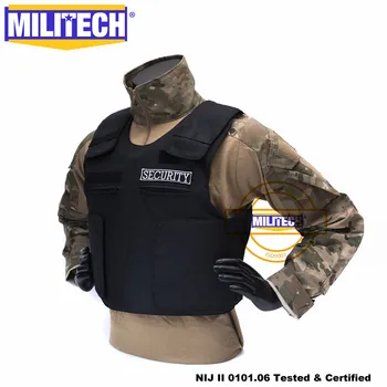 

Militech Black NIJ II Lvl 2 Security Vest Twaron Aramid Bulletproof Overt Ballistic Bullet Proof Vest Body Armor Vest