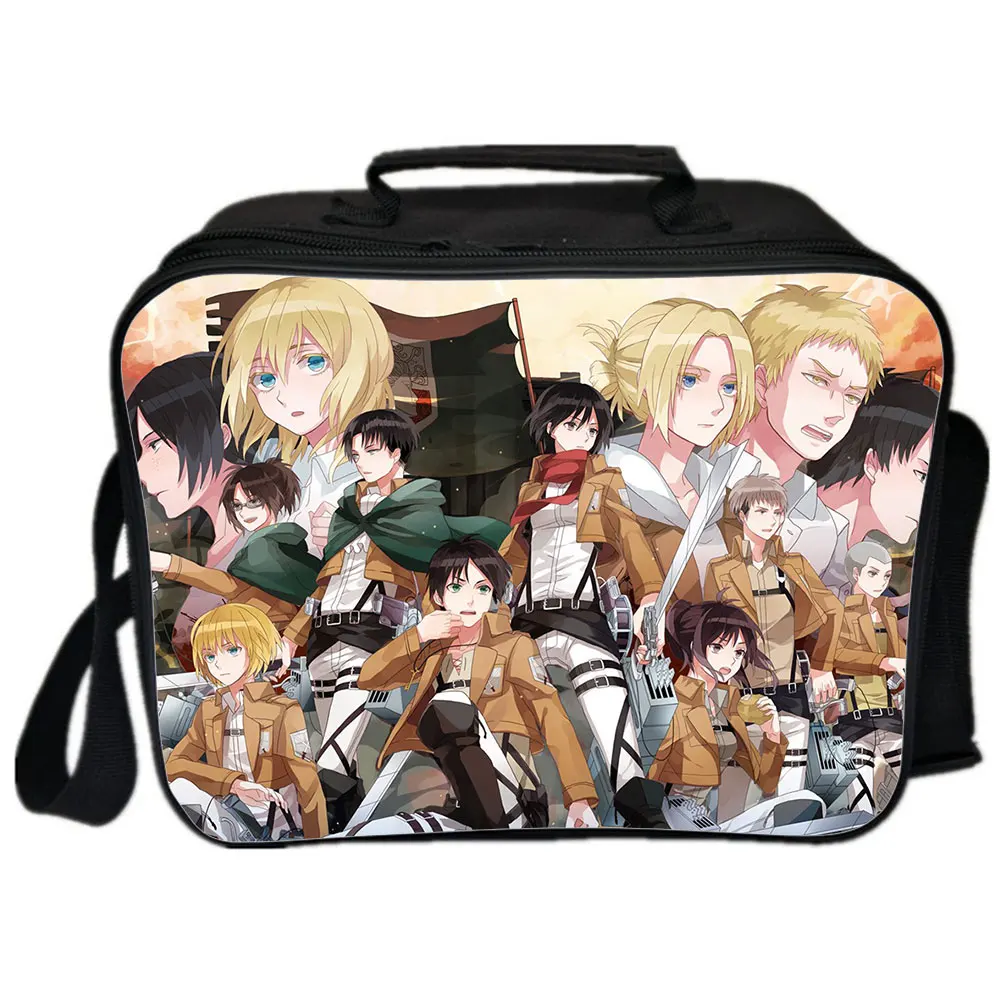 

Women Attack on Titan CHRONICLE Lunch Bag Children Cartoon Anime Lunch Box Unisex Portable Insulated Thermal Food Picnic Pouch