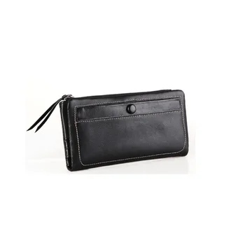 

2020 new men's cowhide genuine leather wallet long retro casual multifunctional leather wallet