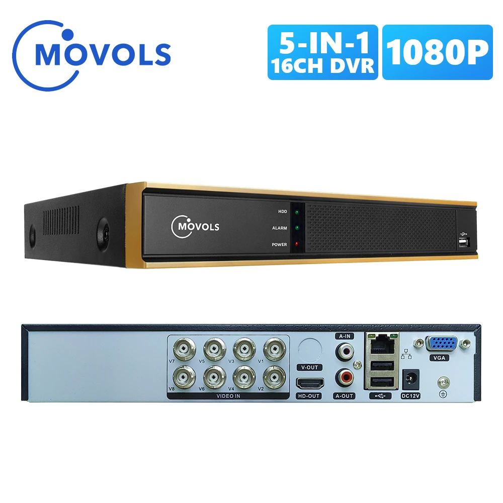 MOVOLS DVR 16CH 8CH CCTV Video Recorder For AHD Camera Analog Camera IP Camera Onvif P2P 1080P Video Surveillance DVR Recorder 1