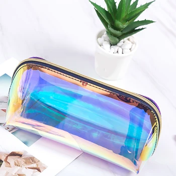 

Fashion Make Up Cosmetic Bag Transparent Travel Clutch Casual Portable Pouch Case TPU Waterproof Storage Women Zipper
