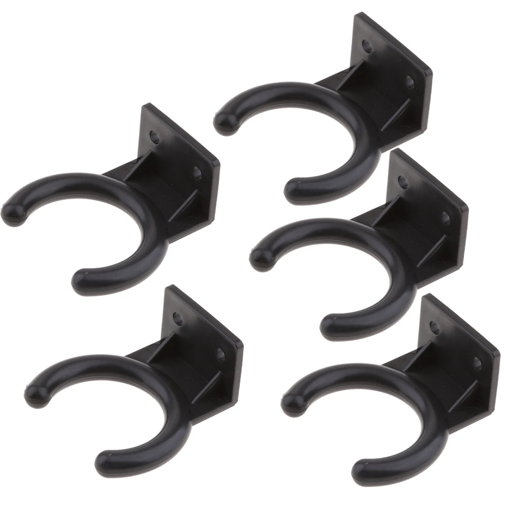 

5xуниверсальный проводной микрофон вешалка для динамика Пластиковый черный