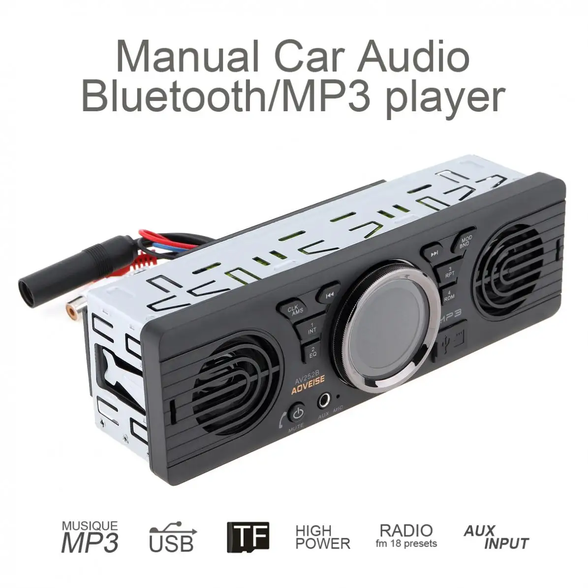 AV252B 12 в автомобильный двойной Рог MP3 аудио плеер автомобиля стерео аудио Поддержка FM/USB/AUX