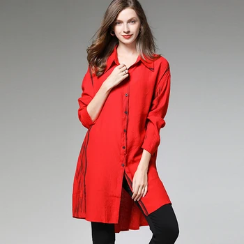 

LANMREM 2020 New Fashion Loose Office Lady Full Sleeve Slim Fit Printting Lapels Collar Single Button Women's Blouse AI995