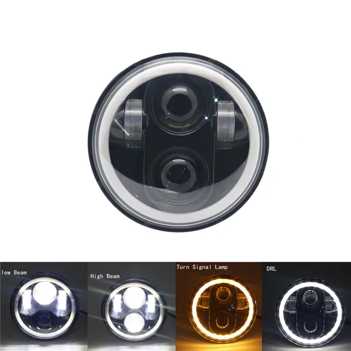 5 3/" светодиодные фары мотоцикла для светодиодных фар DRL angel eye led 5,75" для sportster 883 - Цвет: as picture