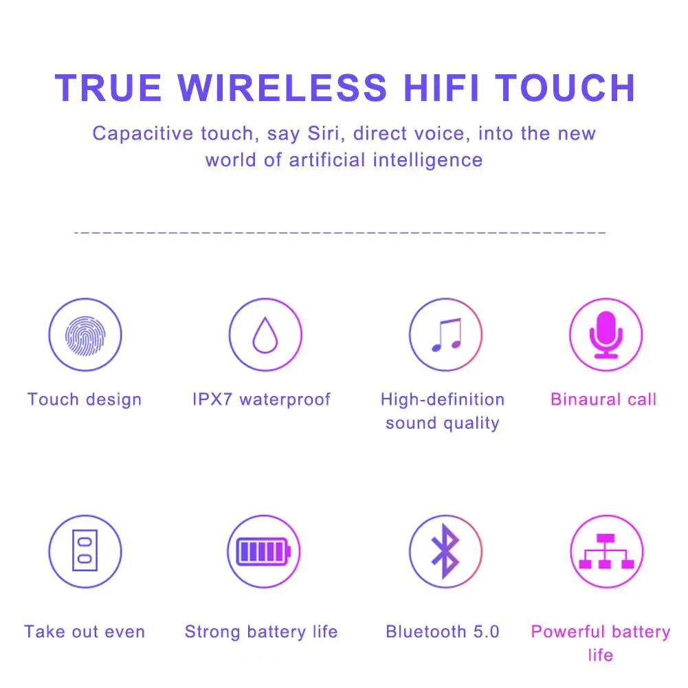 Беспроводная bluetooth-гарнитура V12 с цифровым дисплеем и сенсорным мини-TWS с двумя наушниками Bluetooth 5,0 TWS с зарядным устройством Емкостью 4000 мАч
