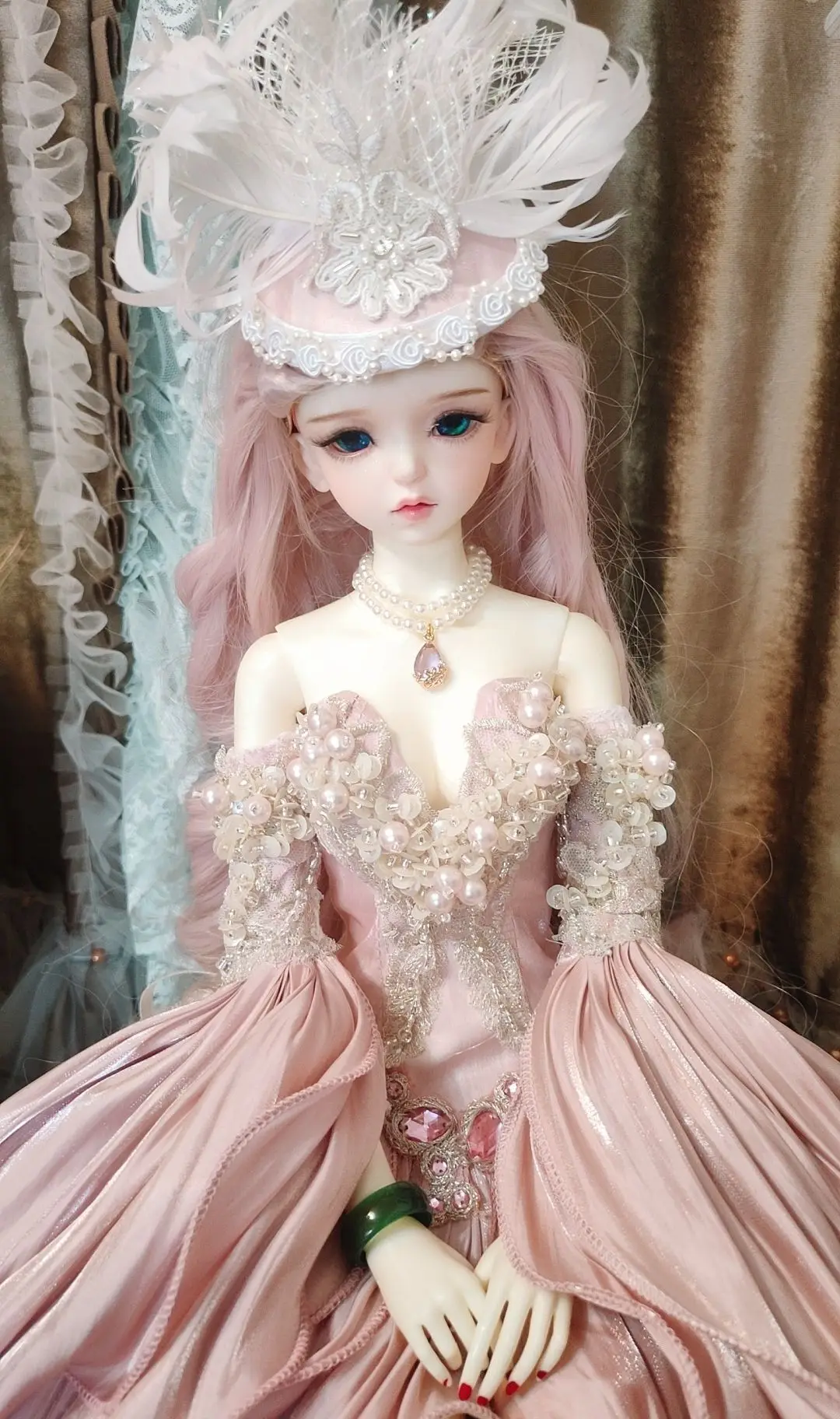 Bjd-人形のドレス,服のみ,緑色,1/3