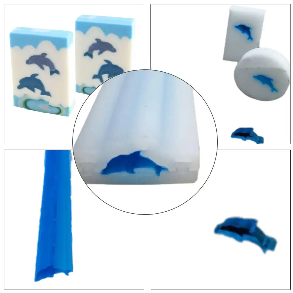 

Dolphin Shape Hand Soap Tube Model Silicone Mold Long-Cylinder Cold Process Soap Dye for Soap Candle Home DIY Craft