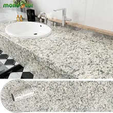 Kitchen Vinyl Stickers Bathroom Marble Granite Wallpaper Waterproof Self-Adhesive For Cabinet Desktop Dinner PVC Wall Decorative