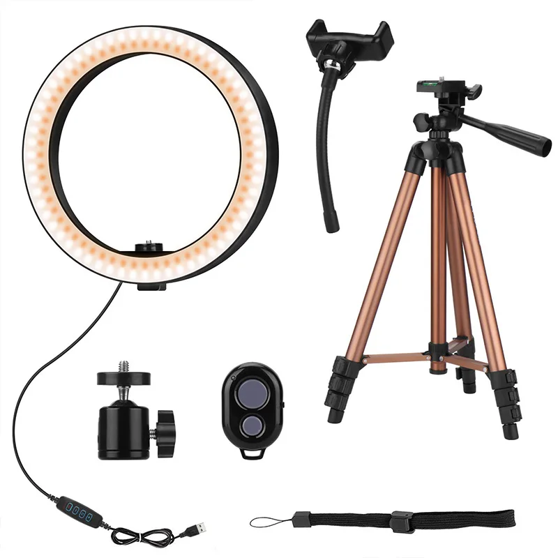 Suporte do Telefone para a Composição Fluxo ao Vivo Emissor de Luz com Shu Anel de Luz com 50 Luz do Anel da Câmera do Diodo Polegada Selfie Tripé Suporte & Remoto 10 Mod. 1477460