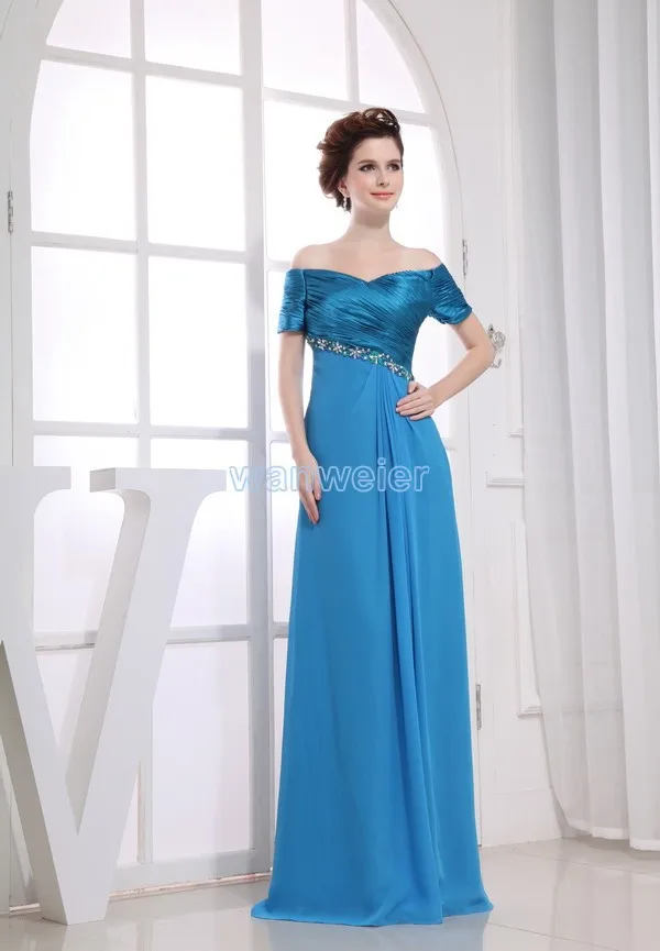 

free shipping new maxi long Mother Dress brides maid gown custom size/color blue celebrity evening mother of the bride dresses