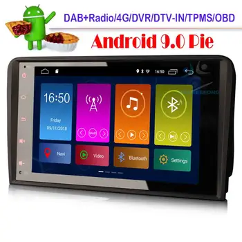 

8" DAB+ Android 9.0 Car Stereo Radio GPS USB CarPlay OBD DVT-IN for AUDI A3 S3 RS3 RNSE-PU Sat Nav Car Multimedia Player