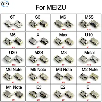 

YuXi 2pcs Micro USB Jack For Meizu 6T S6 M1 M2 M3 M3S M5 M5S M6 Note U10 U20 E E2 E3 Max X Charging Port Connector Socket Plug