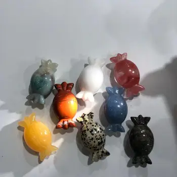 

A variety of natural raw stone carving double head candy decorations ornaments stones play pieces home festive decoration