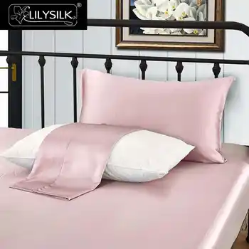 LilySilk Pillowcase 100 Pure Silk Natural for Hair 22 Momme Terse Zipper Mulberry 40x40 50x90cm Home Textile Free Shipping