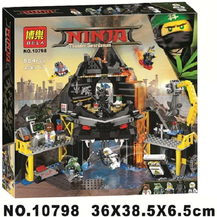 Tanie Ninjagoed Garmadons Volcano Lair zestawy klocków budowlanych cegły Ninja Movie klasyczny model dla dzieci zabawki Marvel kompatybilny Legoing 70631