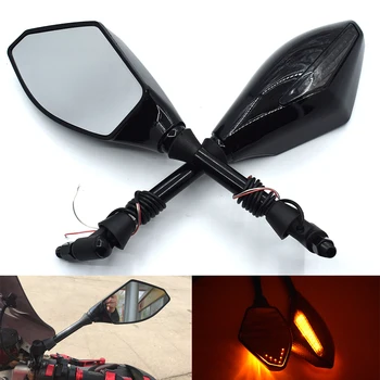 

Universal Motorcycle mirrors LED Turn Signals Rearview Mirrors For Yamaha FZR400RR FZR600 FZR600R FZR750R FZR1000 YZF600R YZF750