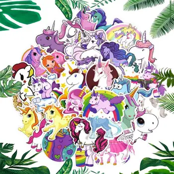 

50 Pcs Unicorn Stickers Cartoon Animal Waterproof Diy Sticker For Luggage Bike Notebook Car Laptop Decals