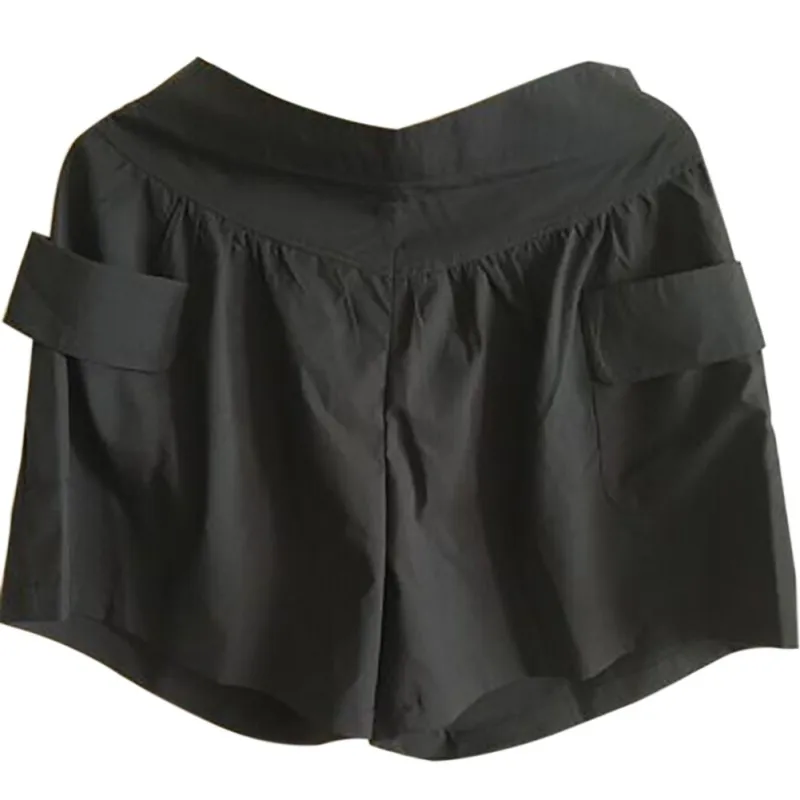 Летние Короткие Модные женские XL-5XL, широкие женские шорты, повседневные свободные женские тонкие шорты цвета хаки с высокой талией