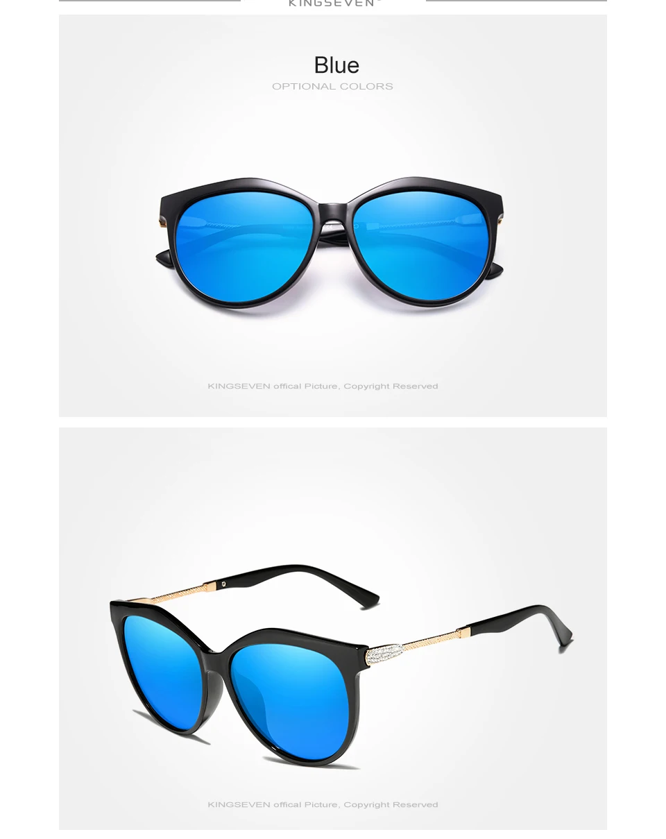KINGSEVEN 2022 Polarized Women's Sunglasses Gradient Lens Luxury