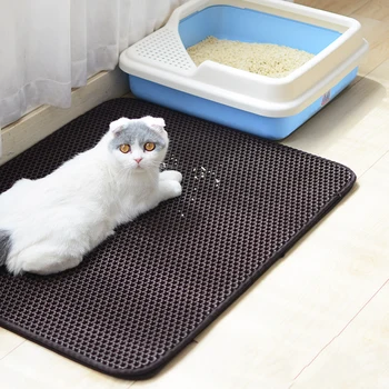 

New Colorful Cat Litter Mat Double-Layer Pet Litter Trapper Mats with Waterproof Bottom Non-slip Pet Litter Kitten Pet Supplies
