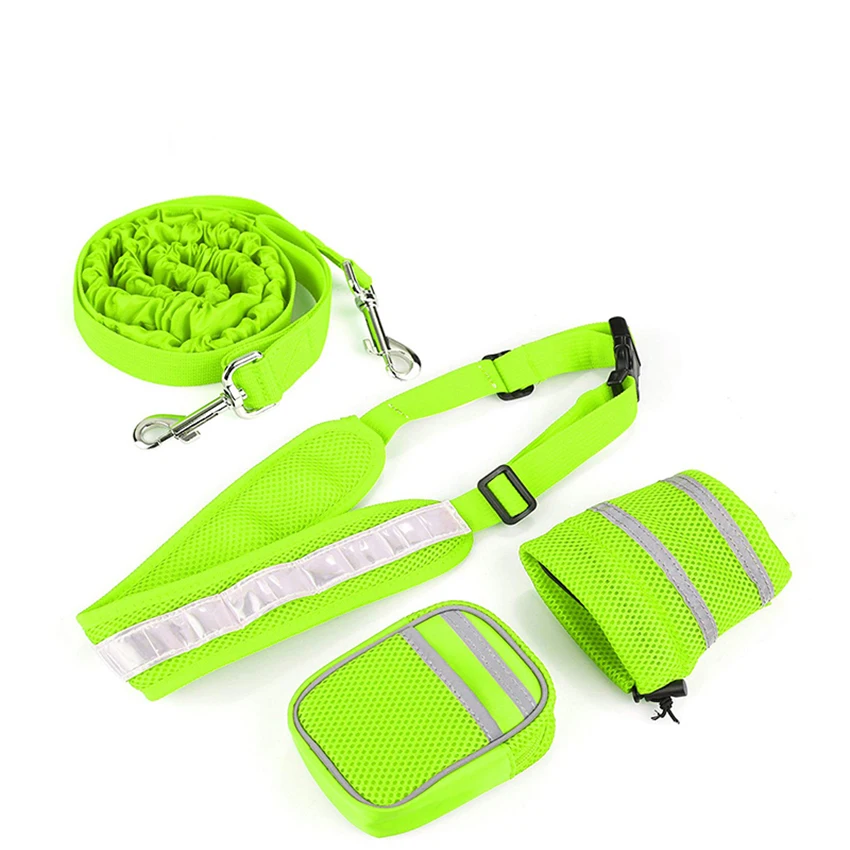 

Reflective Pet Dog Running Leash Hands Free Waist Adjustable Dog Leash With Receiving Bag For Dogs Cat Walking Traction Rope