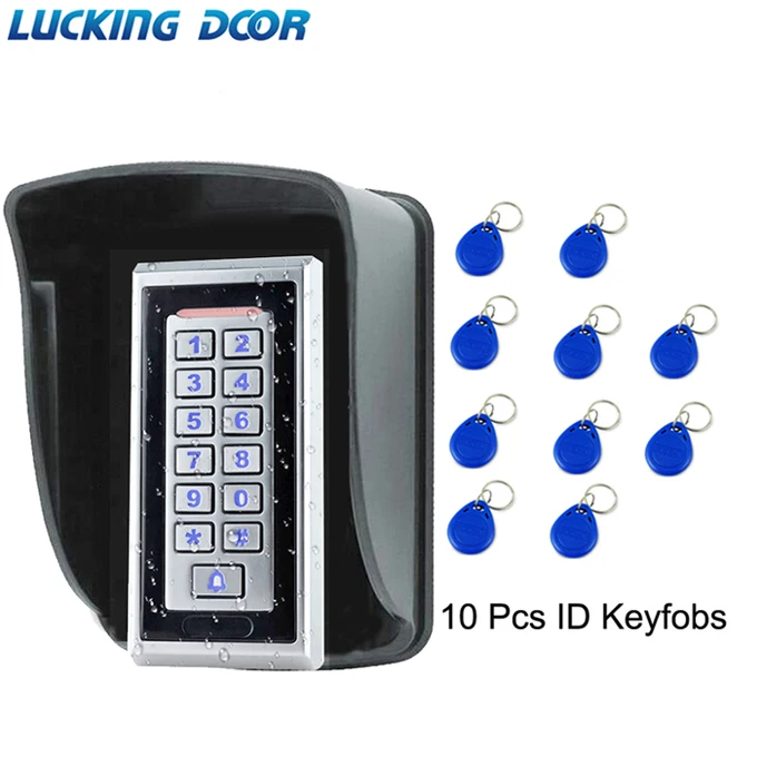 

LUCKING DOOR Waterproof Metal Rfid Access Control Keypad With 8000 Users+10 Key Fobs For RFID Door Access Control System