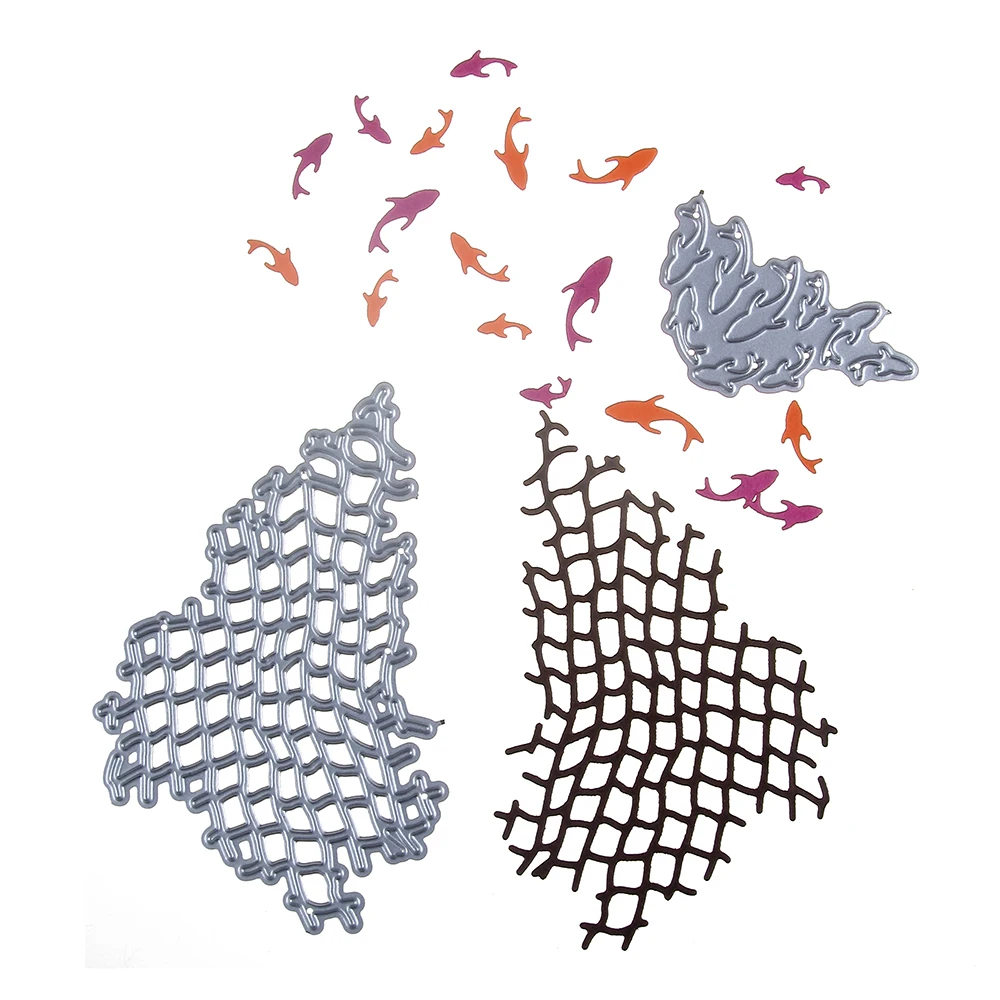 Рыболовная сеть рыбы граница металлическая прорезной трафарет для окраски для DIY Скрапбукинг альбом бумажные карты декоративные ремесла тиснение высечки