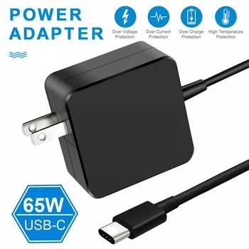 

For Universal Laptop 1pc Black 100-240V 65W Type-C Notebook Charger High Quality Fast Charging Power Supply Adapter Pohiks