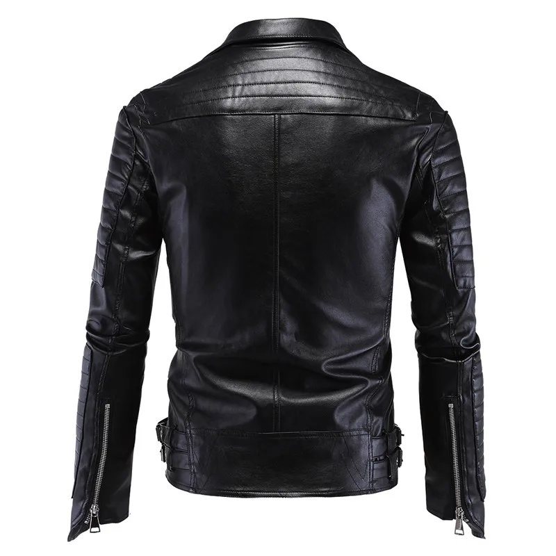 Мужские черные кожаные куртки, мужские пальто, 5XL, модные, двойные, на пуговицах, с черепами, мотоциклетная, искусственная кожа, верхняя одежда, мужская куртка, брендовая одежда