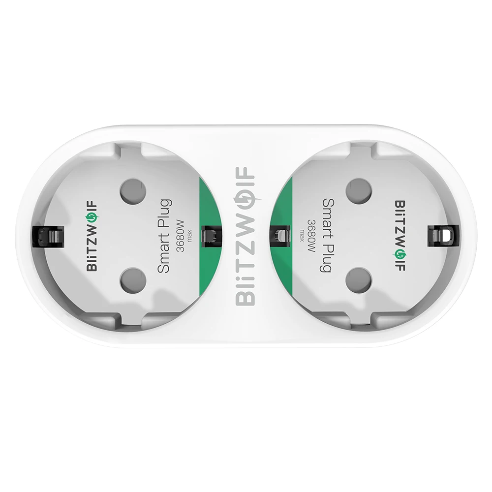 BlitzWolf BW-SHP7, 3680 Вт, 16А, двойная розетка, штепсельная вилка европейского стандарта, умная розетка Wi-Fi, приложение для дистанционного управления, работает с Google Assistant/Amazon Alexa